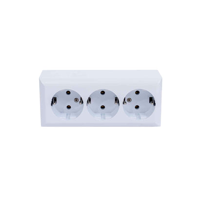 Priza tripla cu CP PT QUATRIC, 16A, 250V / QC-6-0312