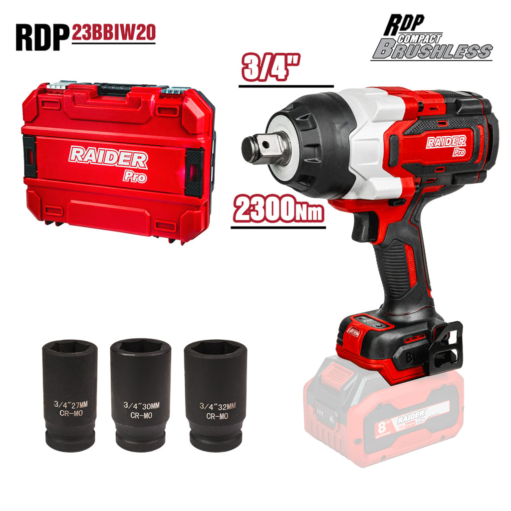 Raider R20 Masina insurubat cu impact 20V 3/4" 2300Nm SOLO RDP-23BBIW20