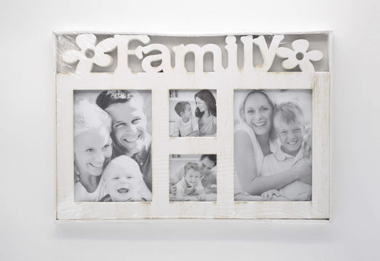 Rama foto colaj 4 poze, Vintage, DZY96, Alb