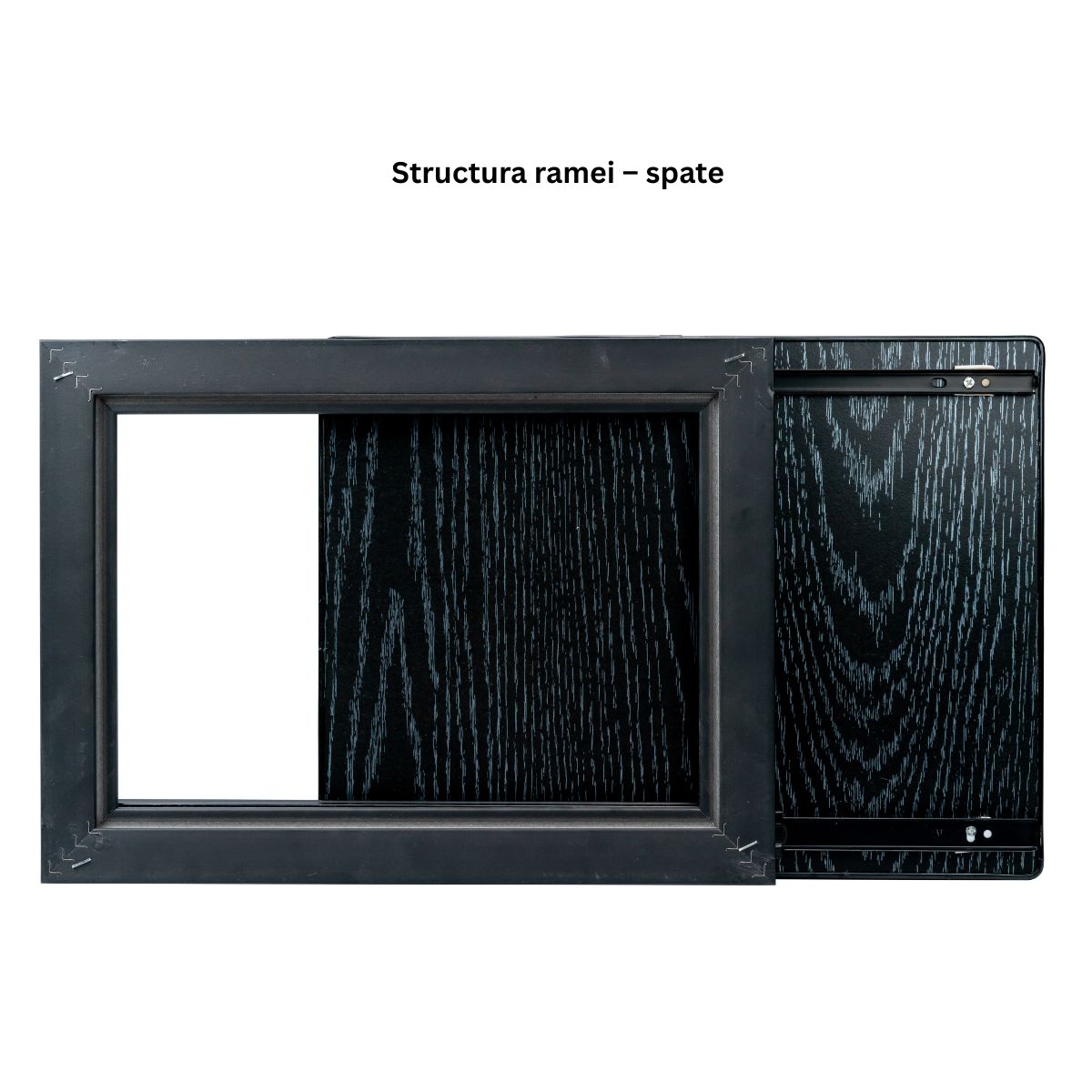 Capac tablou pentru contor electric, Naimeed D7306, mascare tablou electric, design modern si elegant, 50x60x2.8 cm, rama neagra