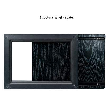 Capac tablou pentru contor electric, Naimeed D7306, mascare tablou electric, design modern si elegant, 50x60x2.8 cm, rama neagra