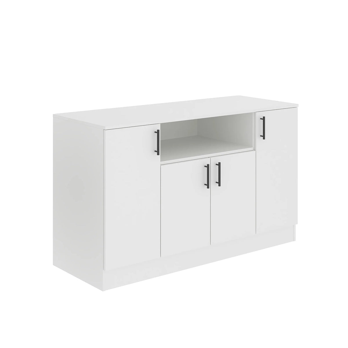 Comoda Remi, 4 Usi, Alb, 135 x 50 x 80 cm