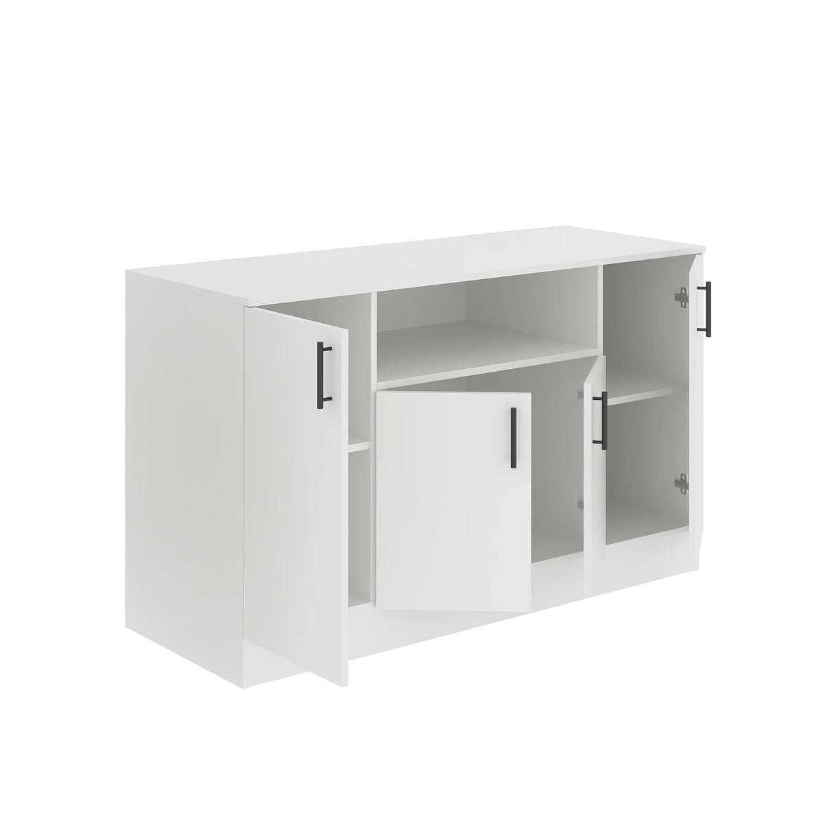 Comoda Remi, 4 Usi, Alb, 135 x 50 x 80 cm