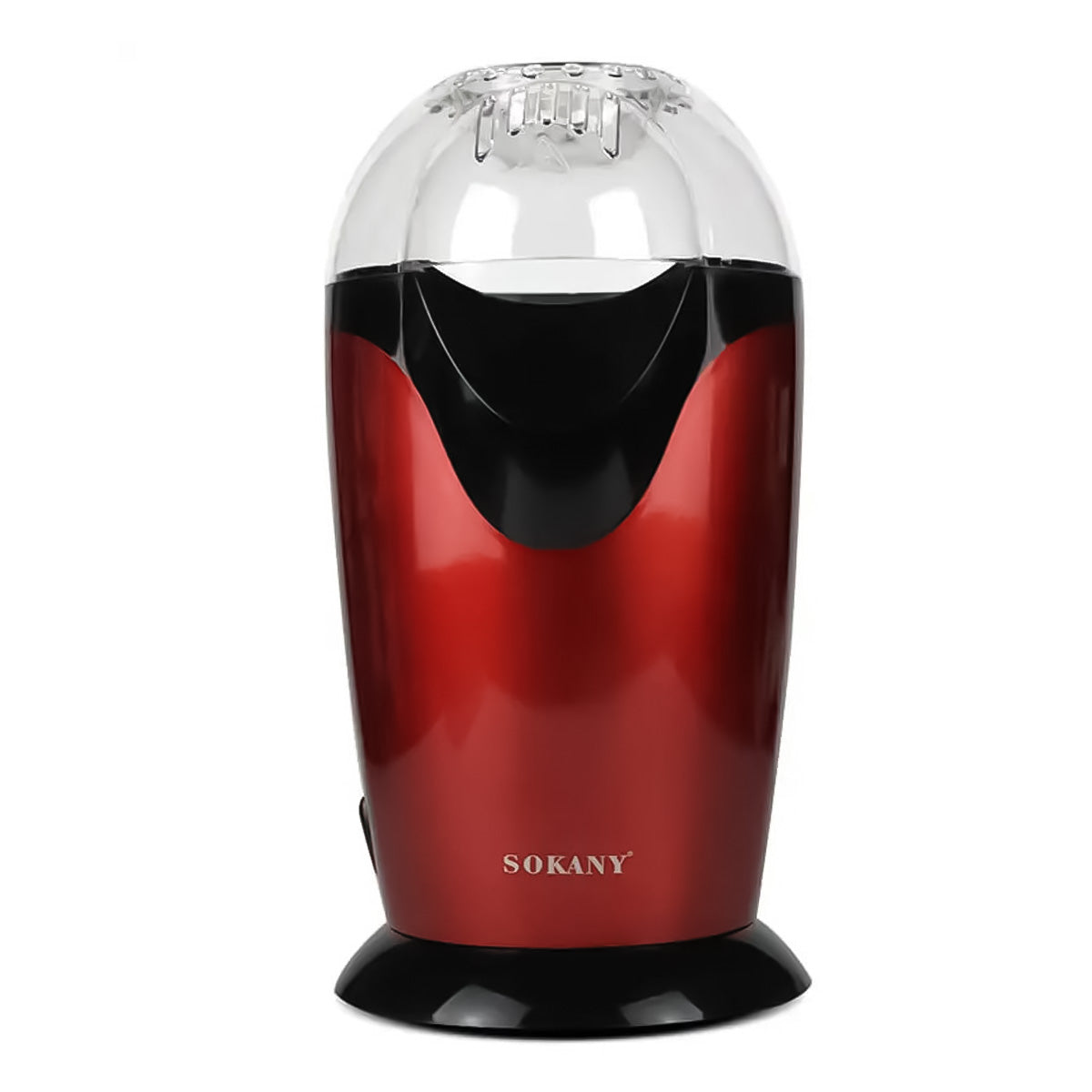 Aparat de facut popcorn Sokany RH-288, 1200W, tehnologie cu aer cald, timp de preparare max. 3 min, pahar dozator boabe, Rosu
