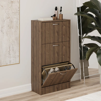 Pantofar Rin, 3 Usi, Stejar Bronz, 63 x 30 x 120 cm