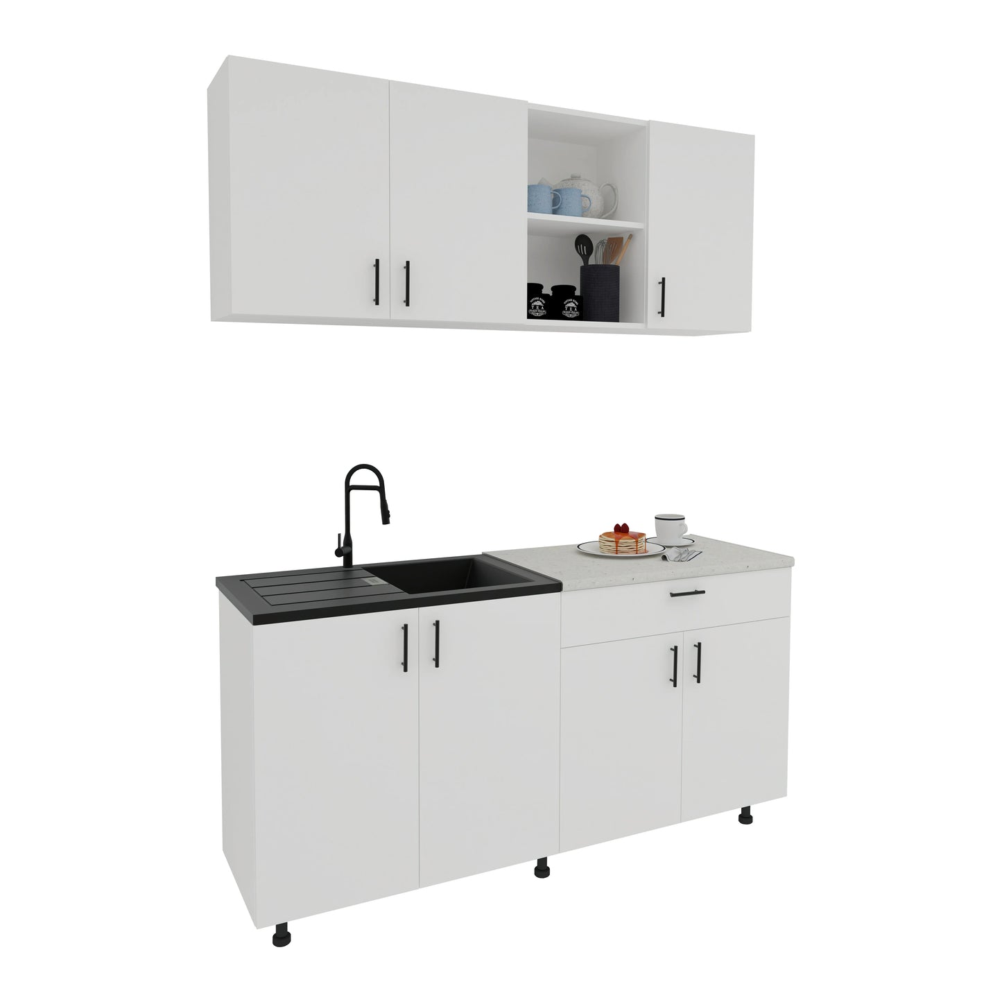 Bucatarie haaus Roma, Alb, L 160 cm