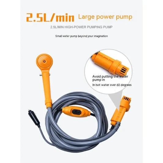 Duș Portabil pentru Mașină - 12V - Galben, Factory