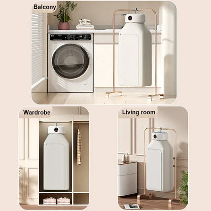 Uscător de Rufe Portabil 600W cu Timer Digital și Sac Pliabil – Ideal pentru Călătorii și Dormitor - EU