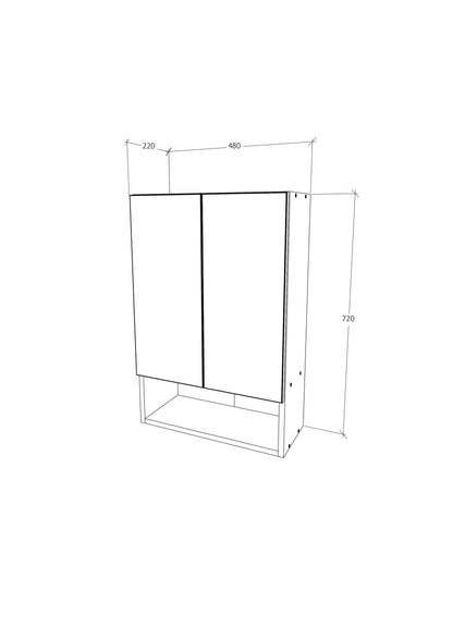 Corp Baie haaus Zed, Suspendat, 2 Usi, Alb lucios/Alb, MDF, L 48 x l 22 x H 72 cm