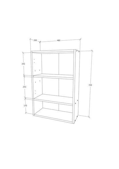 Corp Baie haaus Zed, Suspendat, 2 Usi, Alb lucios/Alb, MDF, L 48 x l 22 x H 72 cm
