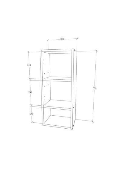 Corp Baie haaus Zed, Suspendat, 1 Usa, Alb lucios/Alb, MDF, L 30 x l 22 x 72 cm