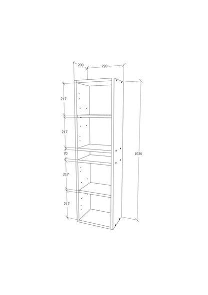 Soldat Baie haaus Zed, Suspendat, 2 Usi, Alb lucios/Alb, MDF, L 29 x l 22 x 104 cm