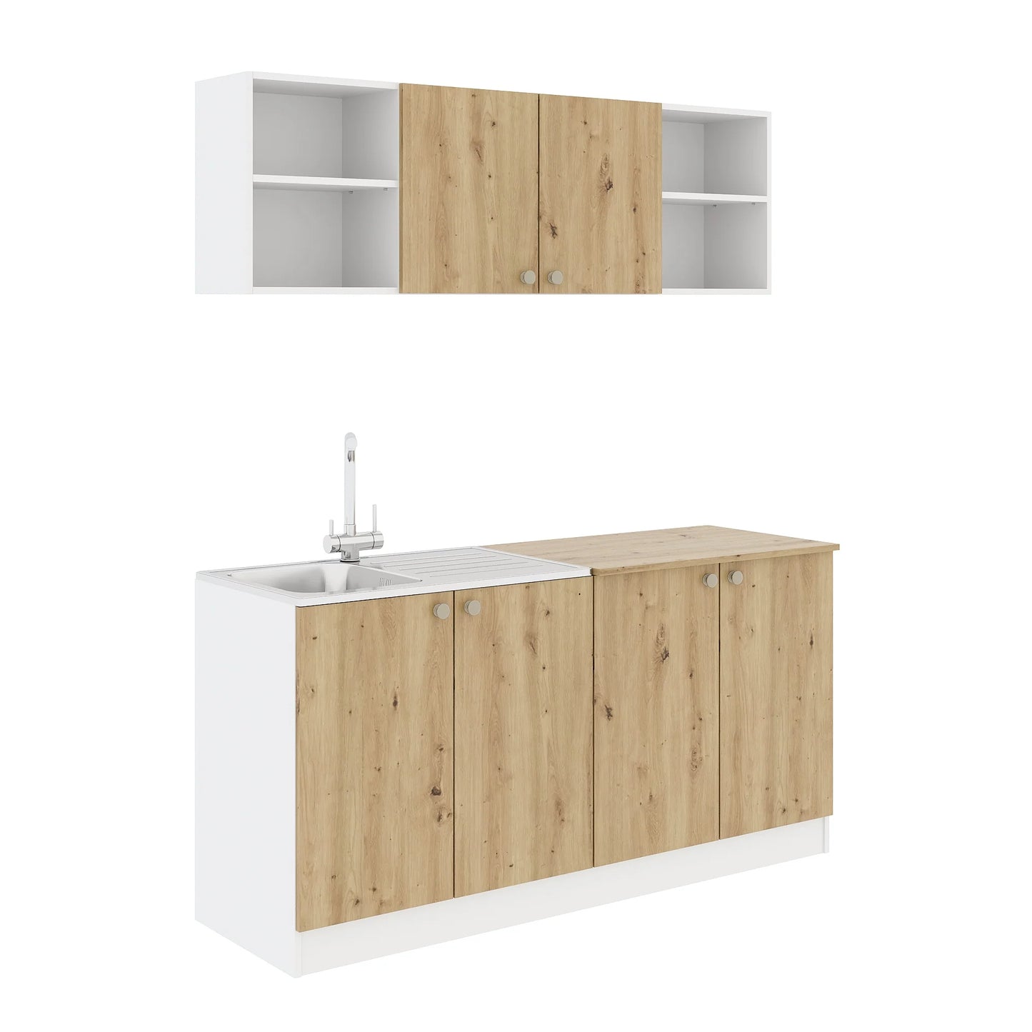 Set Bucatarie haaus Sena, Stejar Artisan/Alb, L 160 cm