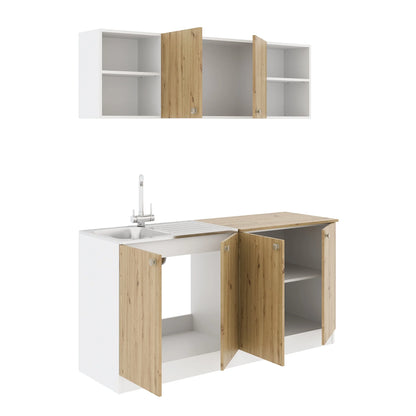 Set Bucatarie haaus Sena, Stejar Artisan/Alb, L 160 cm