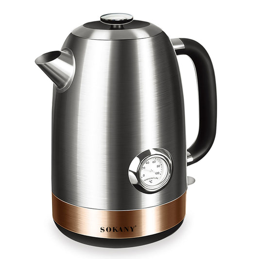 Fierbator apa, Sokany SK-1031, 1850W, capacitate 1.7L, control temperatura, indicator luminos, Argintiu