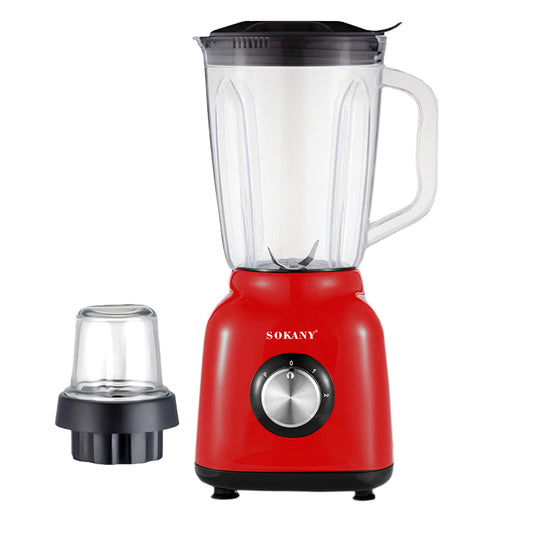 Blender 2 in 1 Sokany SK-168, 500 W, capacitate recipient 1.5L, 2 trepte viteza, Rosu