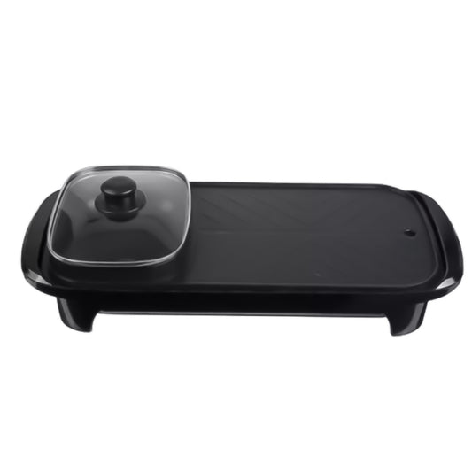 Gratar electric Sokany SK-2208, 1350 W, placa anti-aderenta, Negru