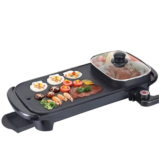 Gratar electric Sokany SK-2208, 1350 W, placa anti-aderenta, Negru