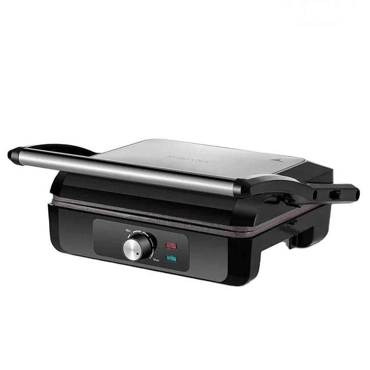 Gratar electric dublu Sokany SK-230, 2200 W, placi anti-aderente, Negru/Inox