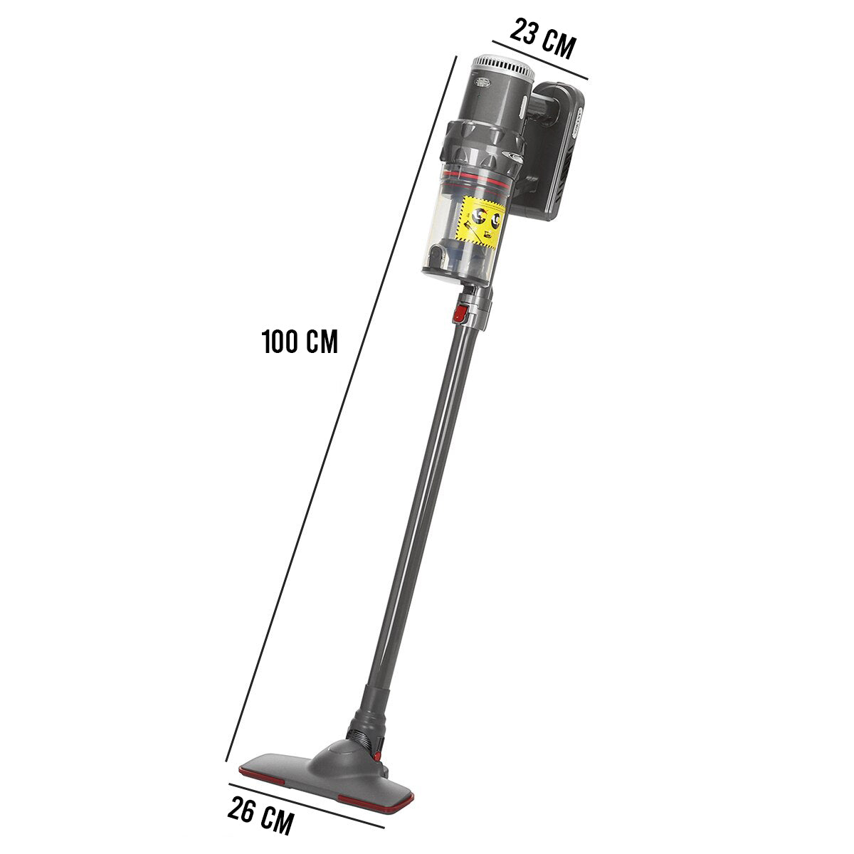 Aspirator vertical, Acumulator, Sokany SK-3377, 1.1 L, autonomie 40 min, accesorii, Gri