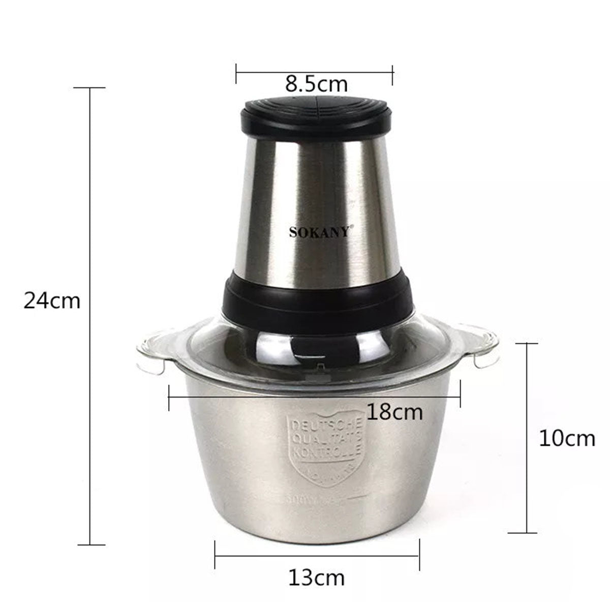 Tocator electric Sokany SK-7002A, 700 W, 4 lame din otel inoxidabil de inalta calitate, 2L, recipient din Inox, Negru