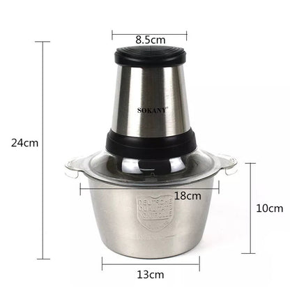 Tocator electric Sokany SK-7002A, 700 W, 4 lame din otel inoxidabil de inalta calitate, 2L, recipient din Inox, Negru