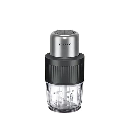 Tocator electric 2 in 1, Sokany SK-YM-7032, 4 lame din otel inoxidabil de inalta calitate, motor puternic 800 W, 3L, recipient din Sticla, Negru