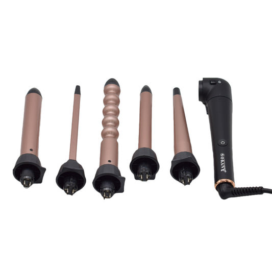 Ondulator par 5 in 1 Sokany SK-799, 200 grade, invelis ceramic, Auriu