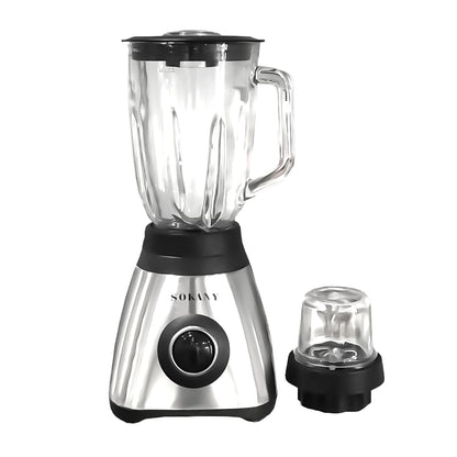Blender 2 in 1 Sokany SK-146S, 450 W, capacitate recipient 1.5L, 3 trepte viteza, Negru/Inox