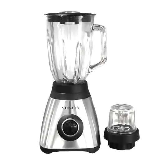 Blender 2 in 1 Sokany SK-146S, 450 W, capacitate recipient 1.5L, 3 trepte viteza, Negru/Inox