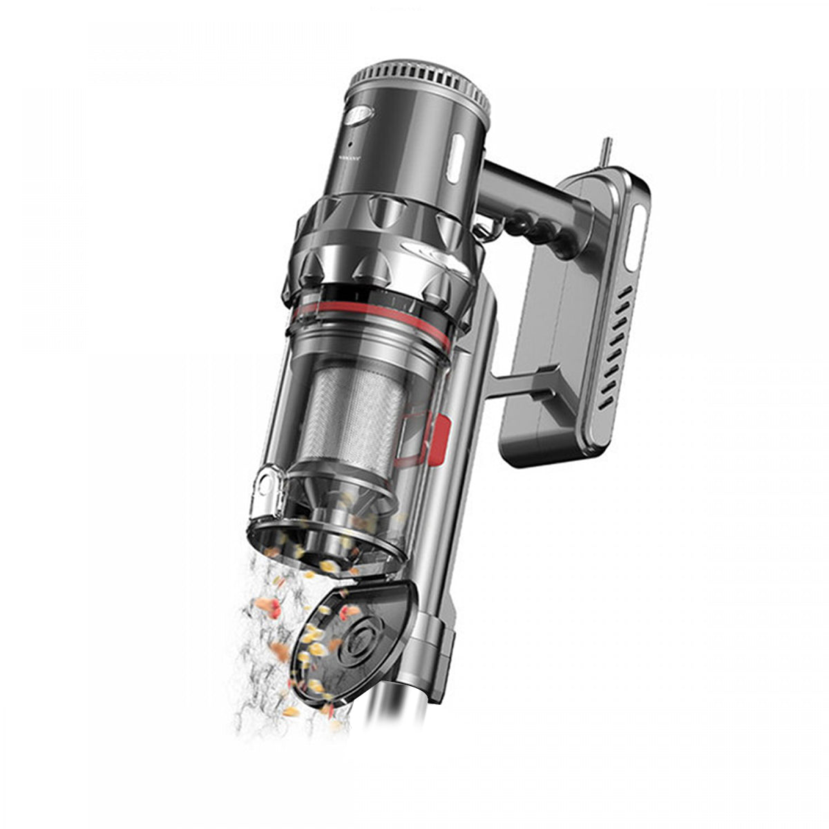 Aspirator vertical, Acumulator, Sokany SK-3377, 1.1 L, autonomie 40 min, accesorii, Gri
