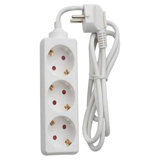 Prelungitor 3 prize, lungime 1.5m, protectie pentru copii STROHM / SM-3P-3M-WH-1.5MMP - 221.ro