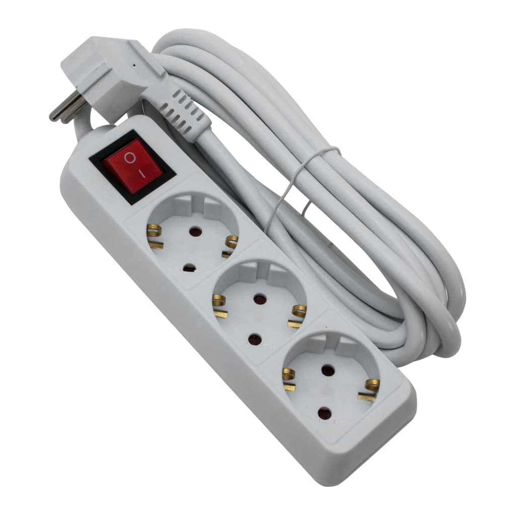 Prelungitor 3 prize, 3x1.5mm, lungime 5m, intrerupator si protectie pentru copii STROHM / SM-3PK-5M-WH-1.5MMP