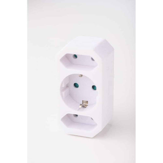 Adaptor triplu 1xSchucko+2xEuro, 16A, 250V alb Strohm / SM-A-GA01012W