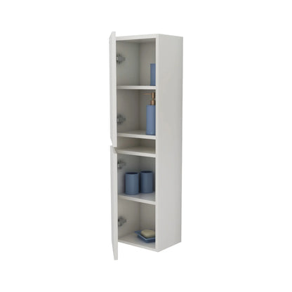 Soldat Baie haaus Zed, Suspendat, 2 Usi, Alb lucios/Alb, MDF, L 29 x l 22 x 104 cm