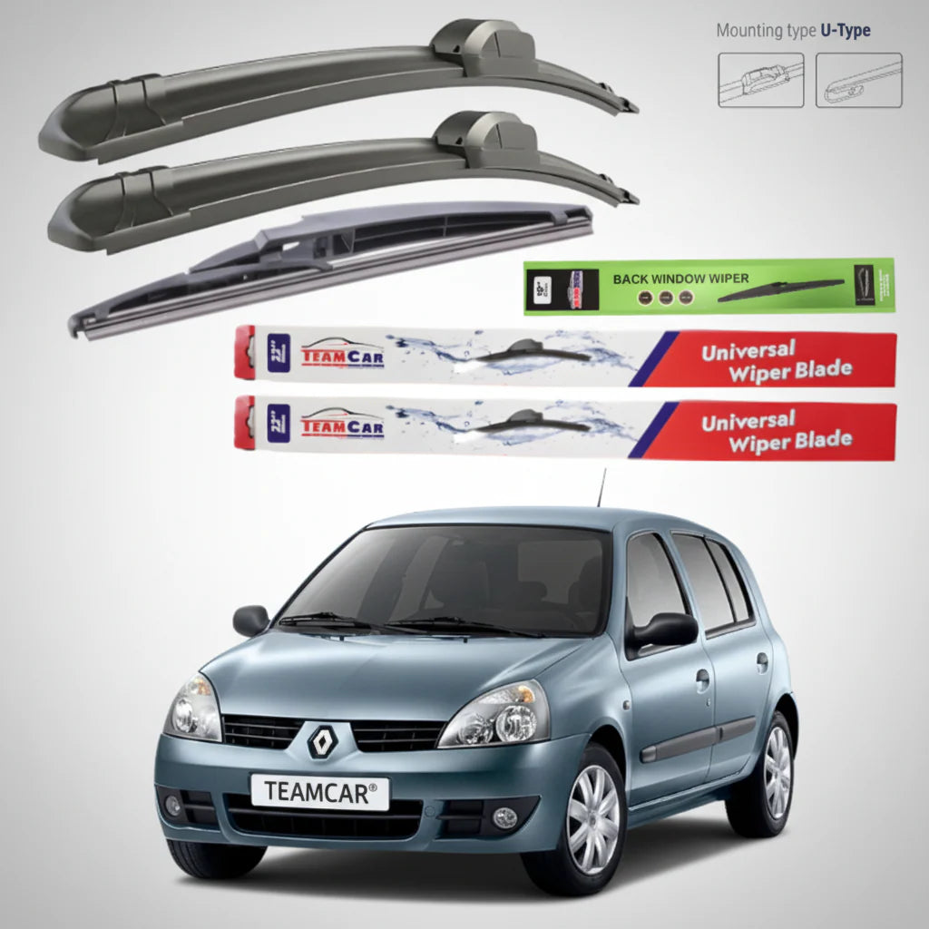 Ștergătoare Renault Clio II Hatchback 5 Uși Facelift (2001–2005) TeamCar® – Flat | Set Complet