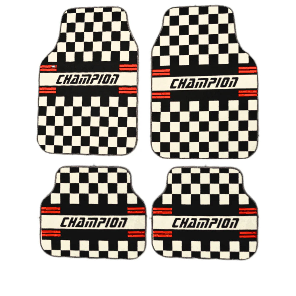 Covorașe Auto Universale „CHAMPION” – Design Racing Checkered