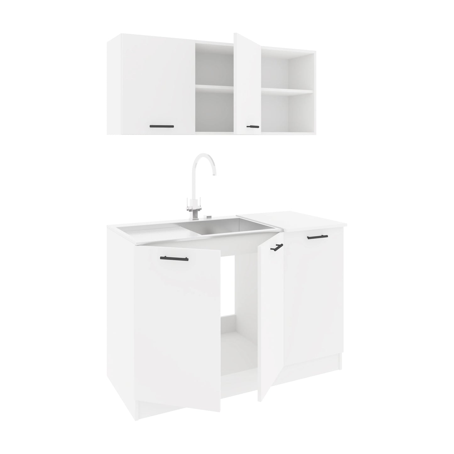 Set Bucatarie haaus Ara, Alb, L 120 cm