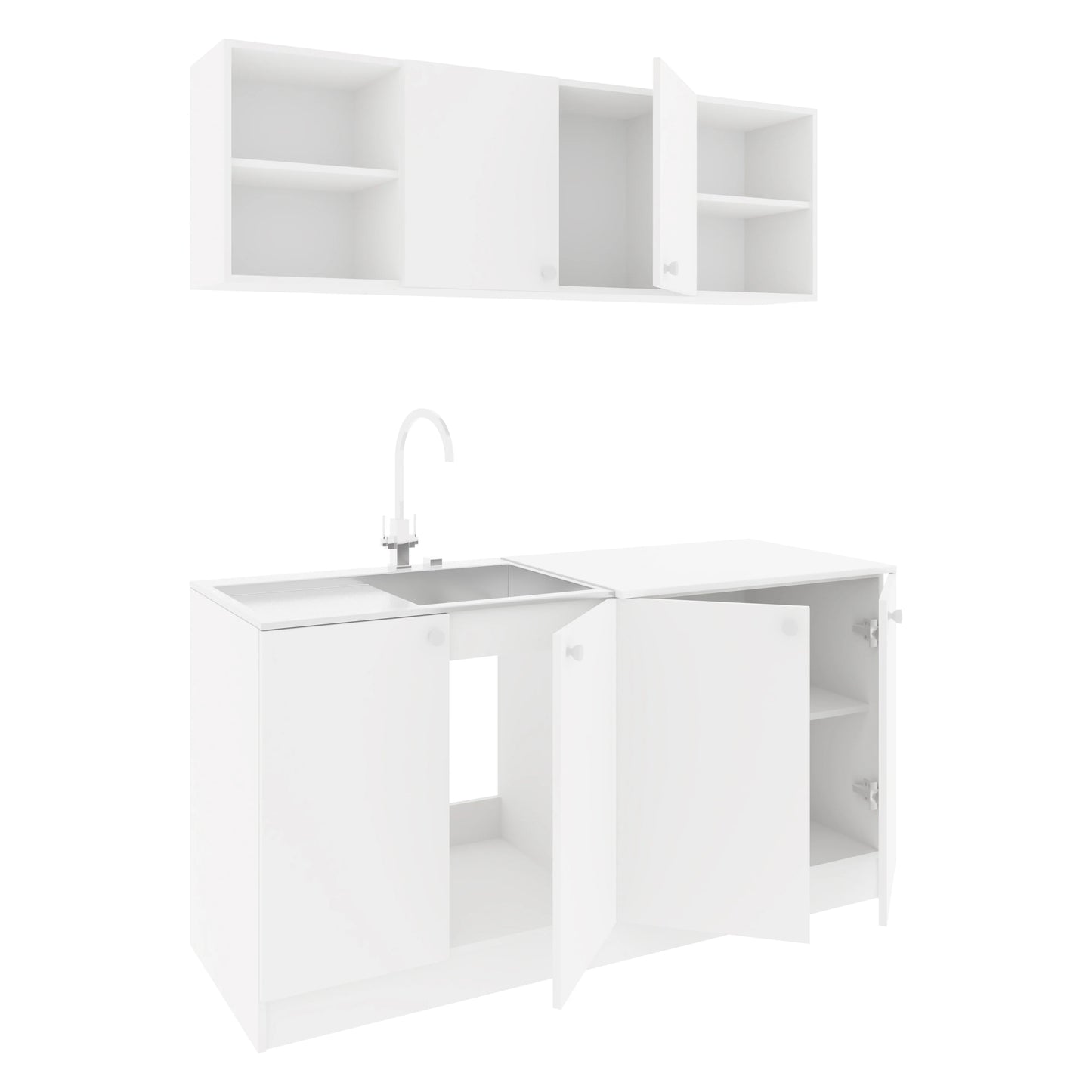 Set Bucatarie haaus Sena, Alb, L 160 cm