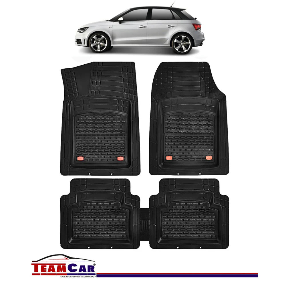 Covorașe Auto Tip Tăviță Compatibile Audi A1 (2010–prezent), Negru, Design Antiderapant, Protecție Completă