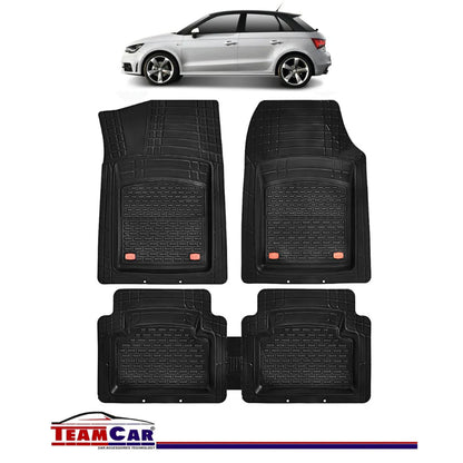 Covorașe Auto Tip Tăviță Compatibile Audi A1 (2010–prezent), Negru, Design Antiderapant, Protecție Completă