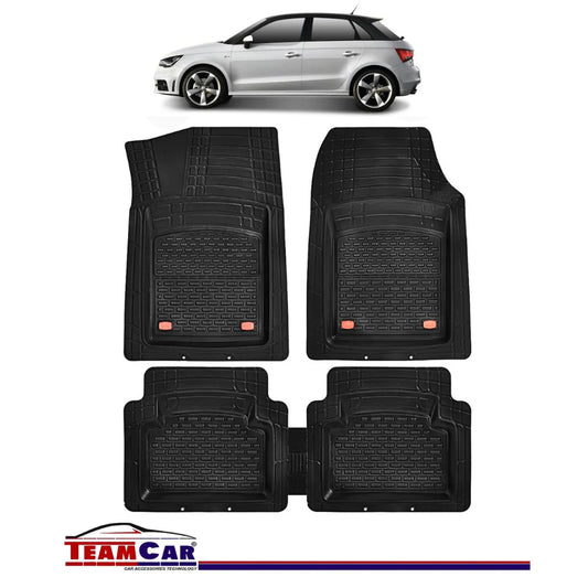 Covorașe Auto Tip Tăviță Compatibile Audi A1 (2010–prezent), Negru, Design Antiderapant, Protecție Completă