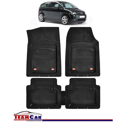 Covorașe Auto Tip Tăviță Compatibile Audi A2 (1999–2005), Negru, Design Antiderapant, Protecție Completă
