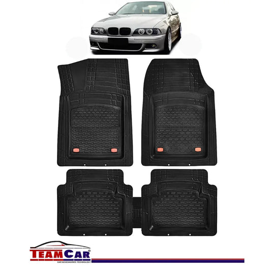 Covorase Auto TEAMCAR® Tip Tavita pentru BMW Seria 5 E39 1995-2003, Compatibile Universal, Negru, Set Complet Față-Spate - 221.ro