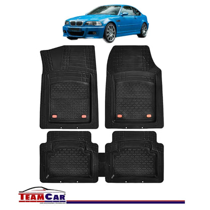 Covorase Auto TEAMCAR® Tip Tăvită pentru BMW Seria 3 E46 1998-2006, Compatibile Universal, Negru, Set Complet Față-Spate - 221.ro