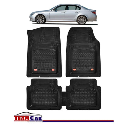 Covorase Auto TEAMCAR® Tip Tăvită pentru BMW Seria 5 E60 2003-2010, Compatibile Universal, Negru, Set Complet Față-Spate - 221.ro