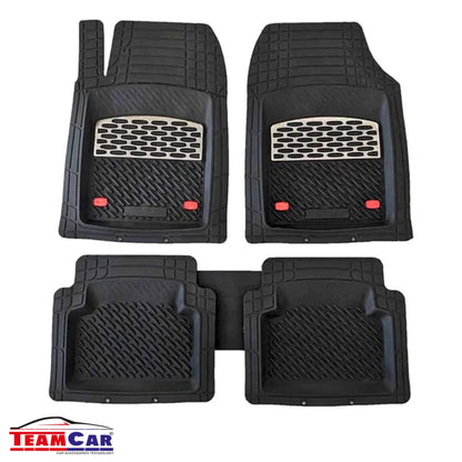 Covorașe Auto Universale TEAMCAR® Safir, Set 4 Piese, Negru/Argintiu, Tip Tavă, Adâncime 3 cm, Compatibil Hatchback, Sedan, SUV - 221.ro