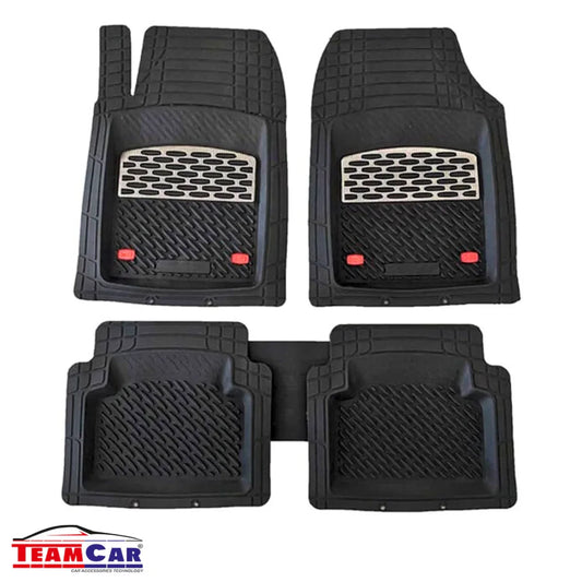 Covorașe Auto Universale TEAMCAR® Safir, Set 4 Piese, Negru/Argintiu, Tip Tavă, Adâncime 3 cm, Compatibil Hatchback, Sedan, SUV - 221.ro