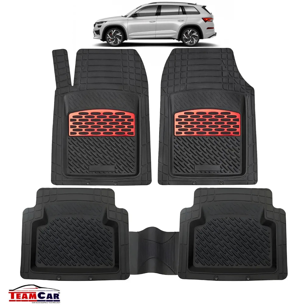 Skoda Kodiaq Covorase Auto TeamCar® Tip Tavita Compatibile (2016–2023) Red - 221.ro