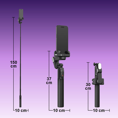 Gimbal Aochuan SMART M2 PRO, D6729, tip selfie-stick, Content Creator Edition, Negru Mat